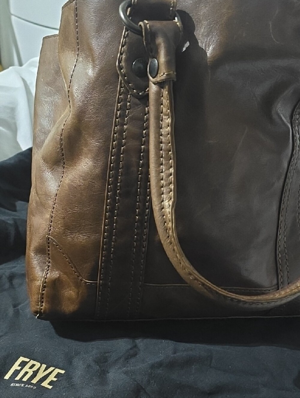 Frye Brown Leather Tote with Double Handles
